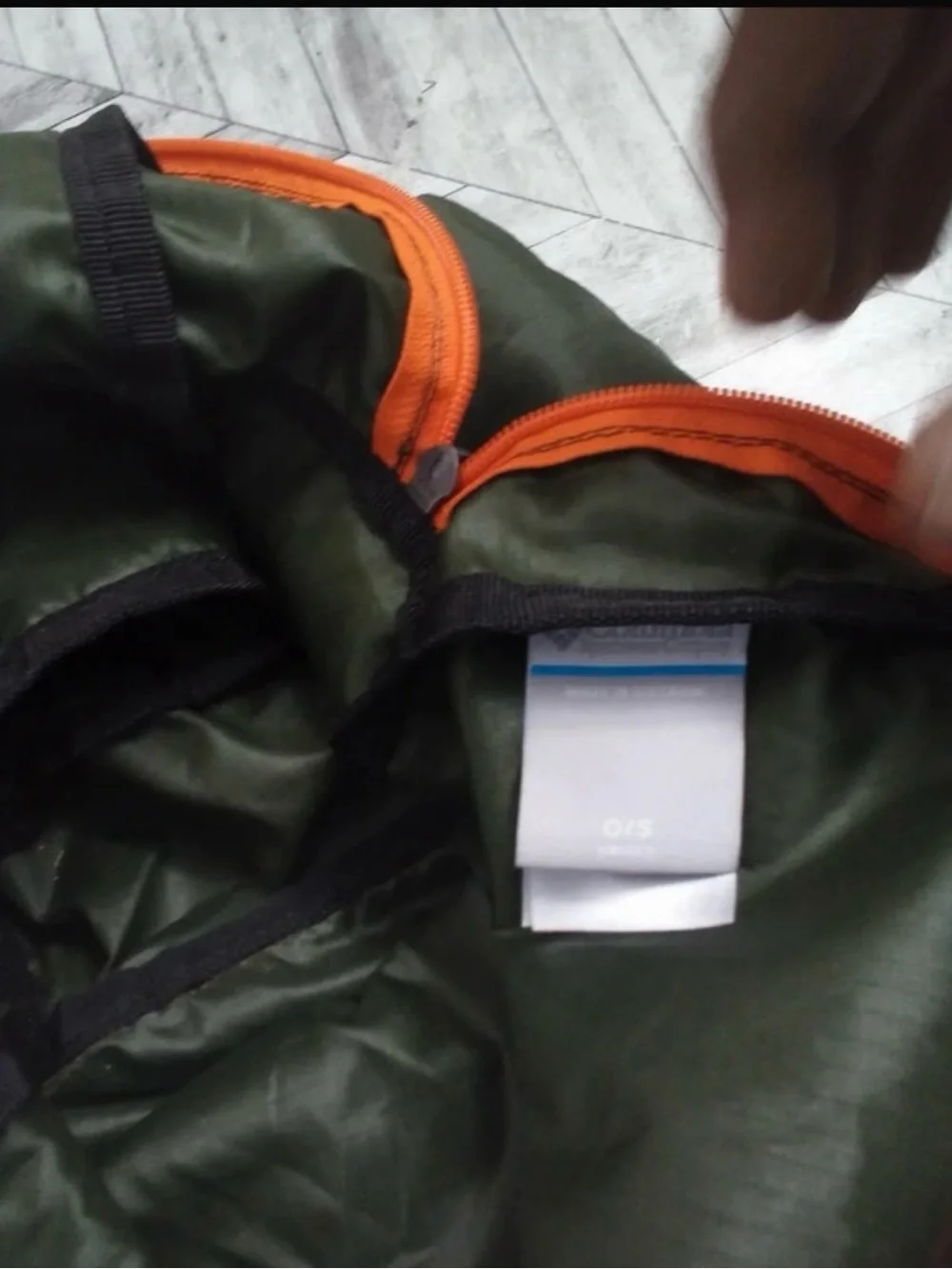 Columbia Olive Backpack with Orange Trim